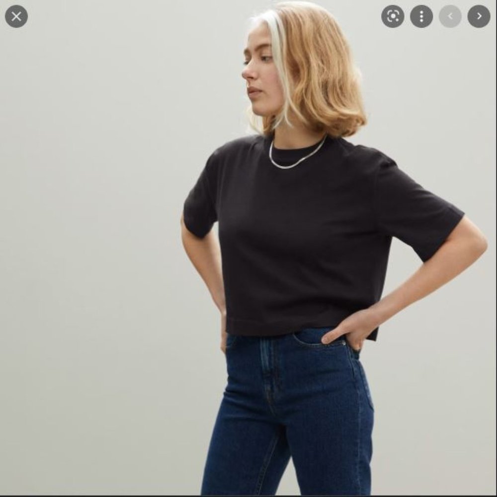 Everlane The Organic Cotton Cropped Tee in Black